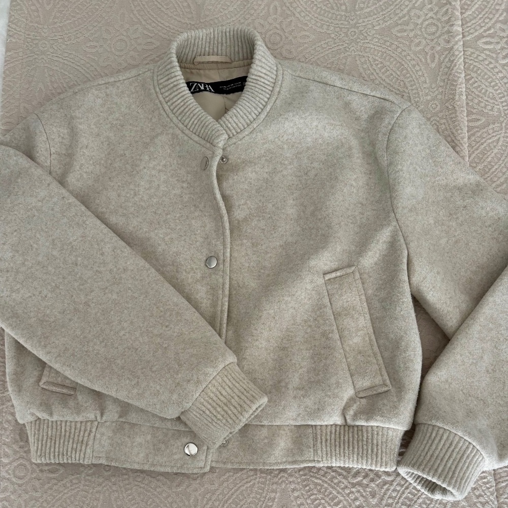 Women’s Wool Bomber Jacket Zara Size XS